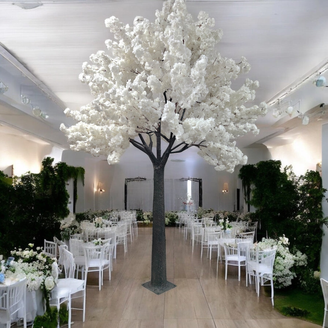 Large artificial cherry blossom tree centerpiece for luxury event styling throughout the Greater Toronto Area