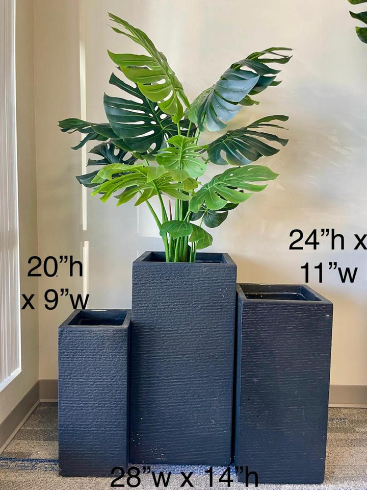 Tall Textured  Cement Planter