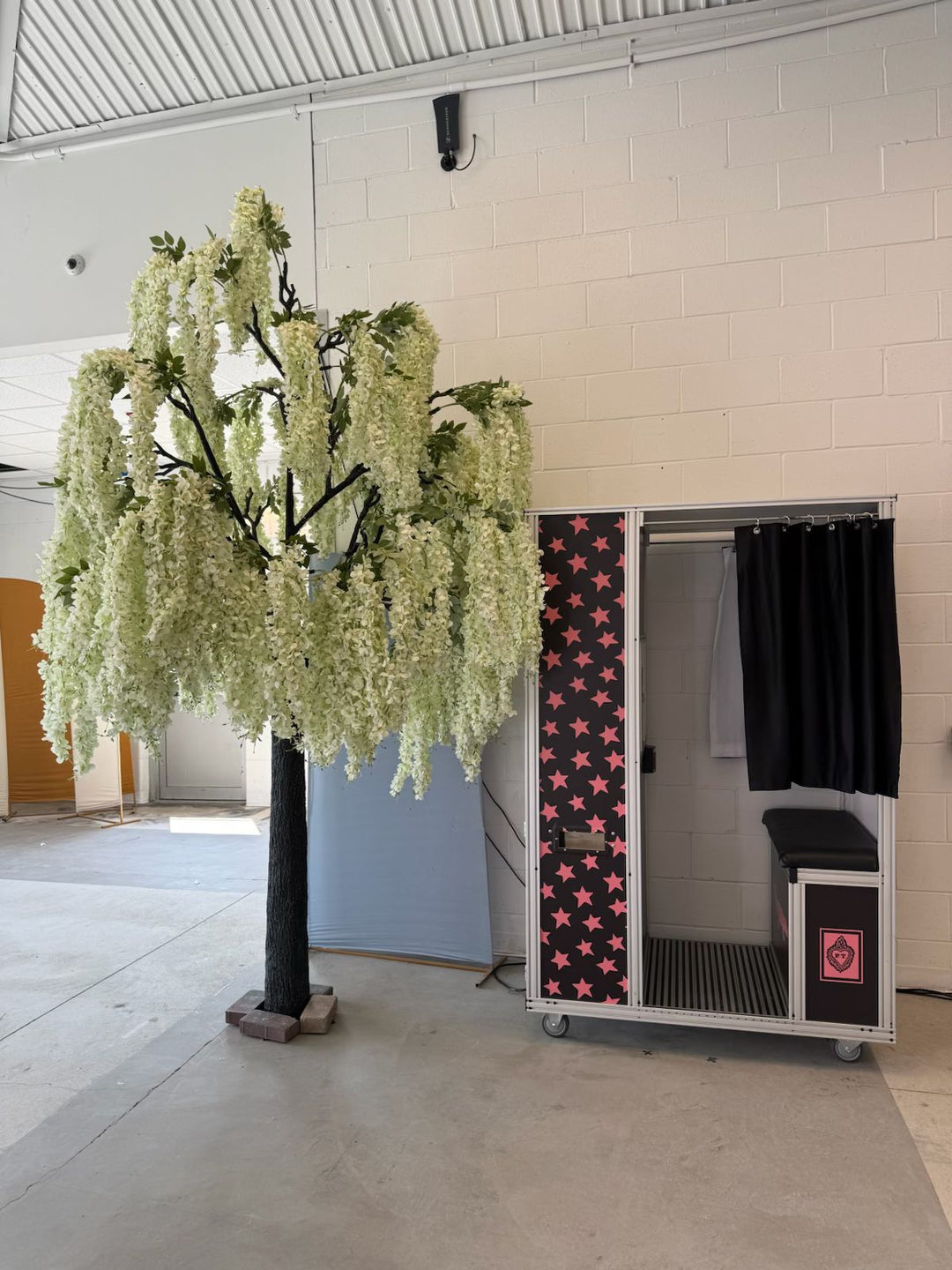 8ft artificial wisteria tree with cascading white flowers