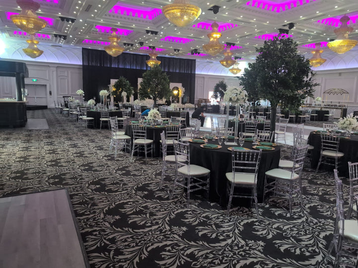 10ft Artificial ficus tree enhancing the beauty of a wedding event venue in Toronto