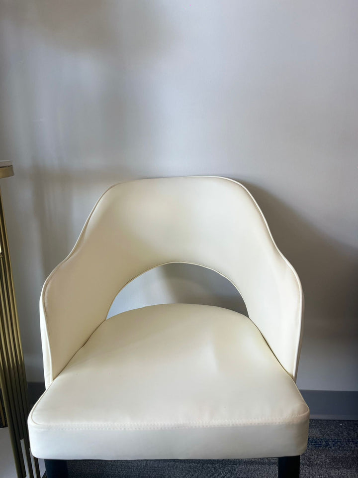 Cream Dinning Chair with Gold Trim