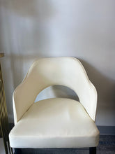 Load image into Gallery viewer, Cream Accent Chair with Gold Trim
