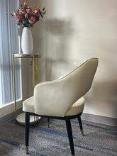 Load image into Gallery viewer, Cream Accent Chair with Gold Trim
