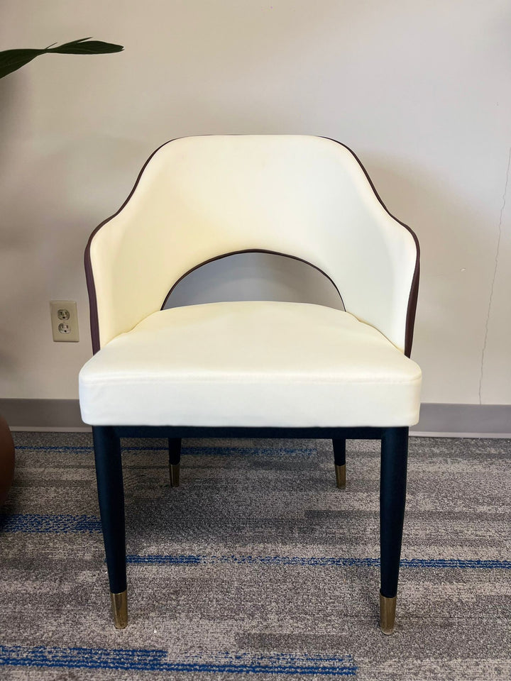 Modern Two-Tone Brown and White Dinning Chair