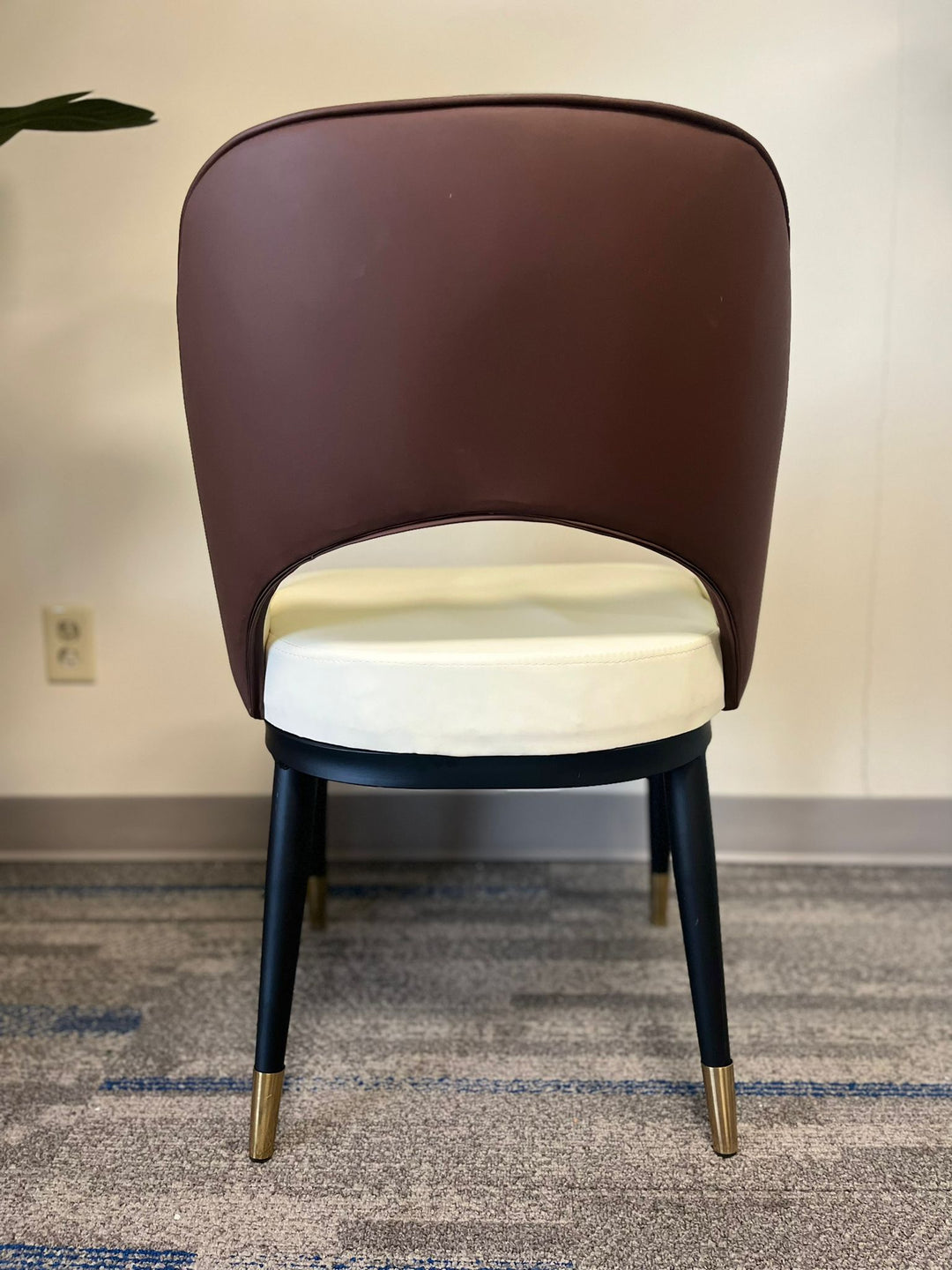 Modern Two-Tone Brown and White Dinning Chair