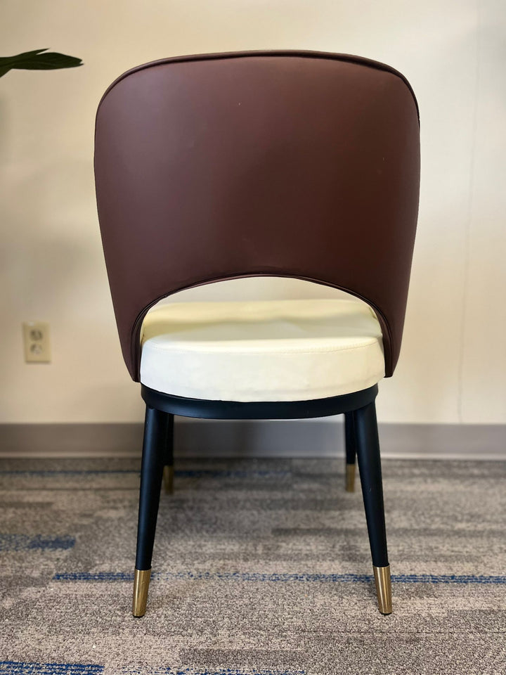 Modern Two-Tone Brown and White Dinning Chair