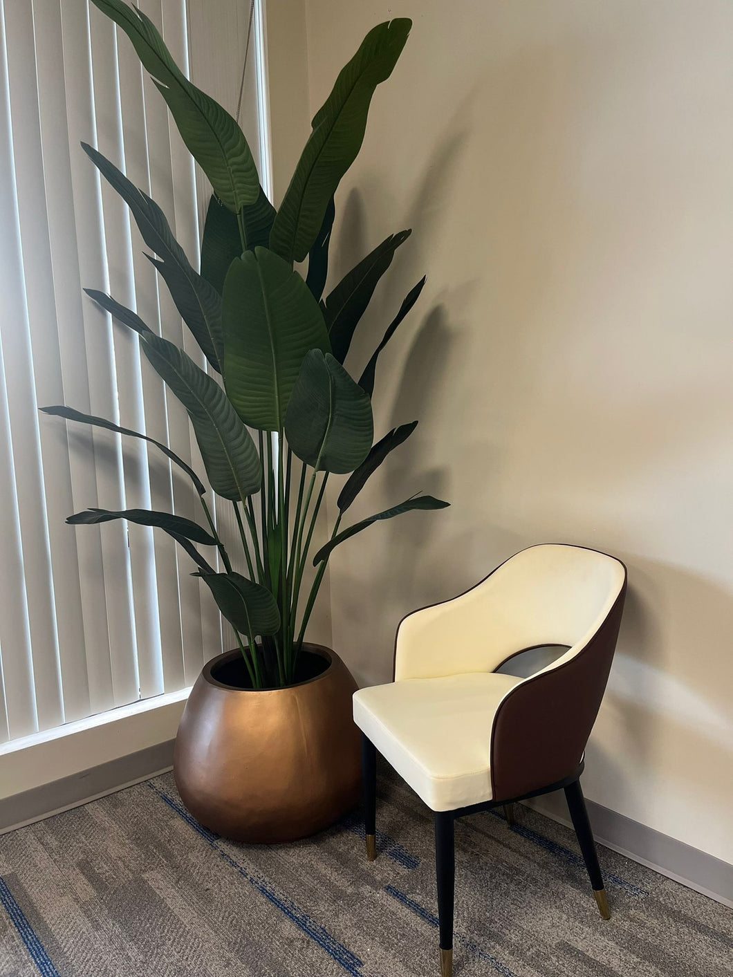 Modern Two-Tone Brown and White Accent Chair