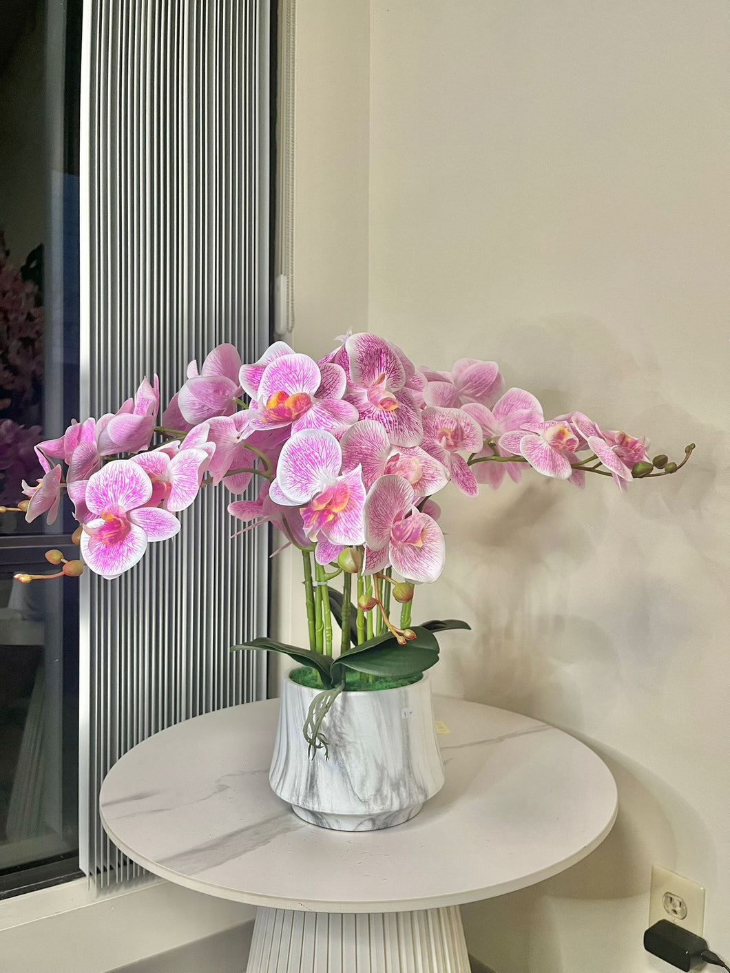 Real touch Artificial Veined Orchid Arrangement (6 Stems)