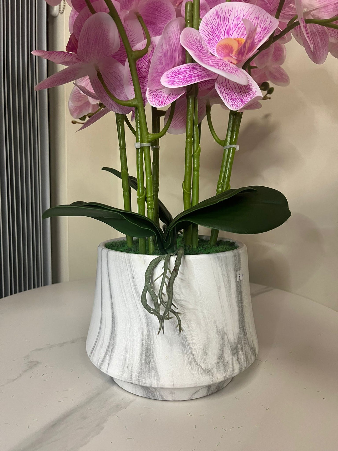Real touch Artificial Veined Orchid Arrangement (6 Stems)