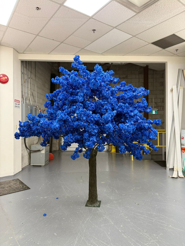 8ft Artificial Dark Blue Cherry Blossom Tree | Bold Indoor Floral