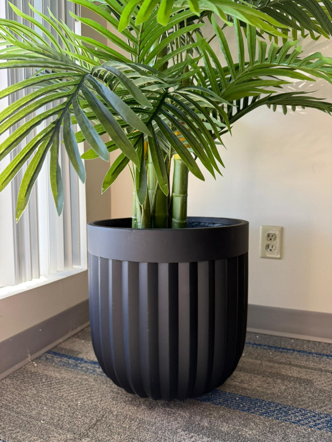 Modern Ribbed Cement Planter