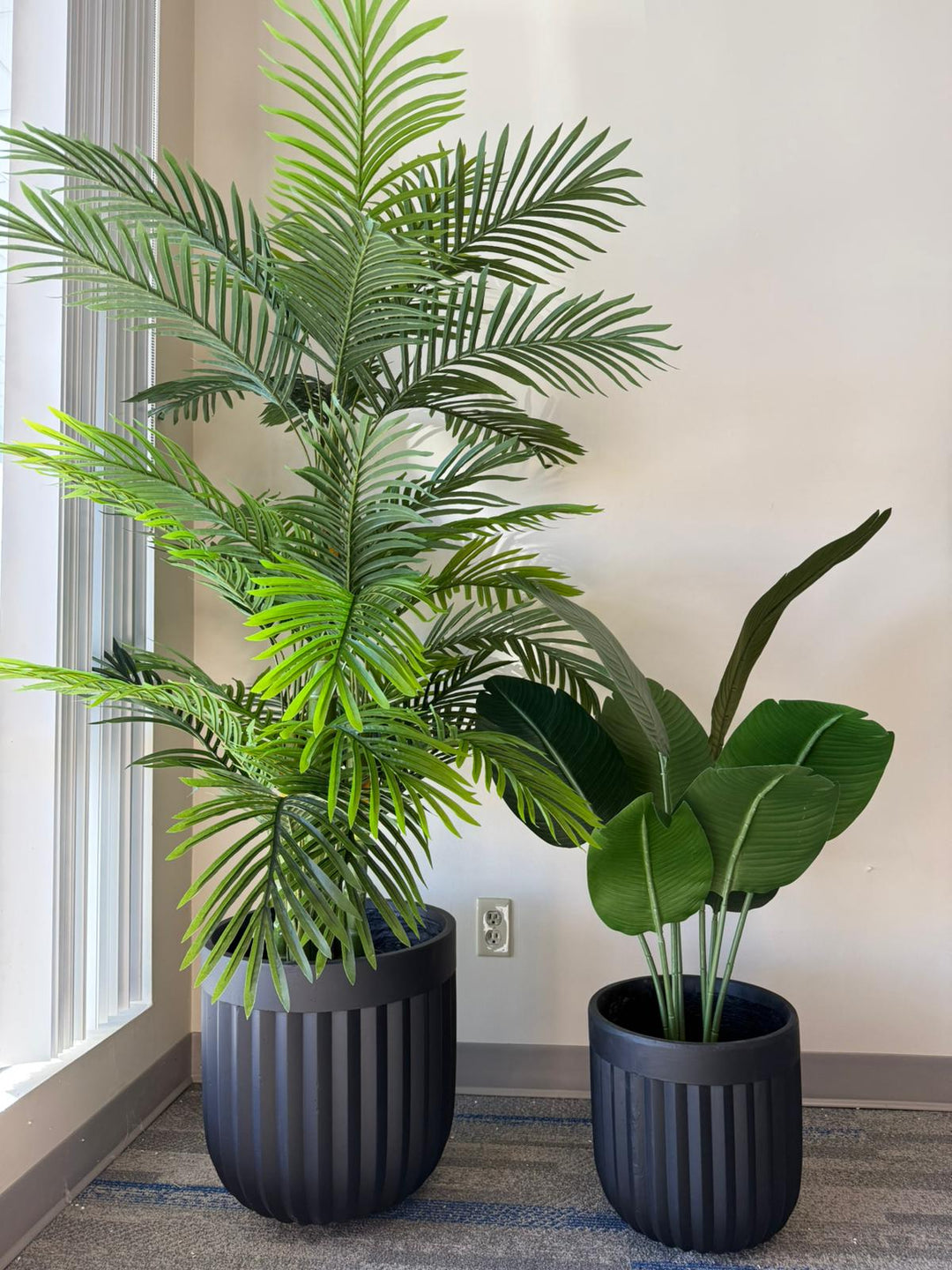 Modern Ribbed Cement Planter