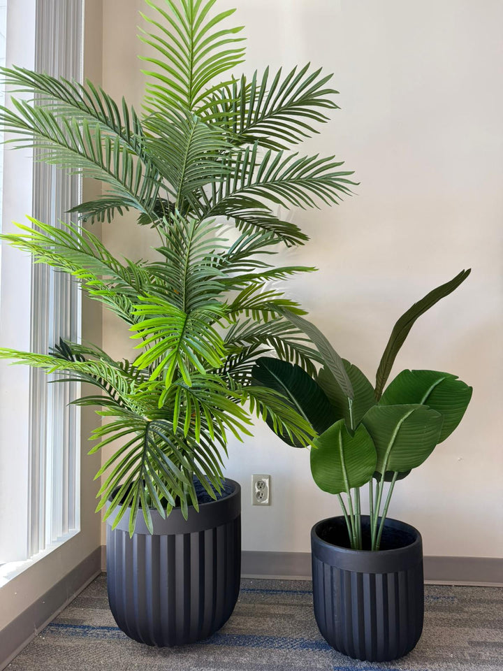 Modern Ribbed Cement Planter