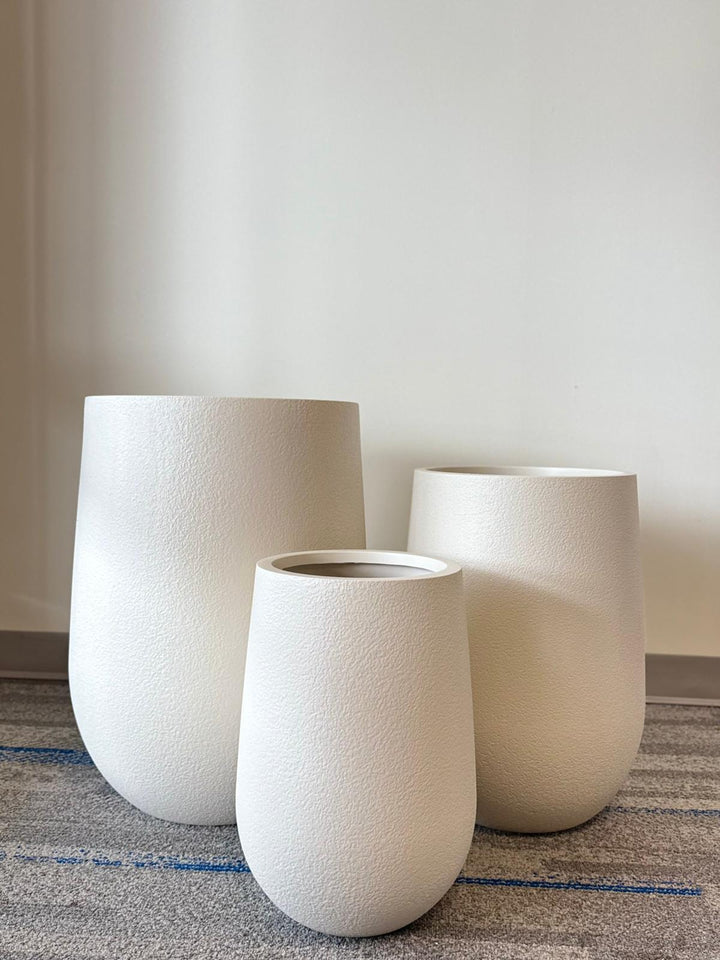 Modern Cream White Resin Planters