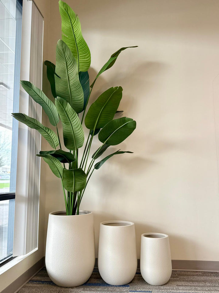 Modern Cream White Resin Planters