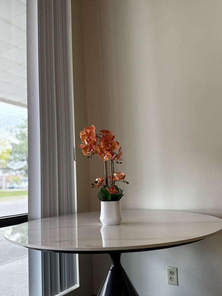 Orange Orchid Arrangement with real tough flowers