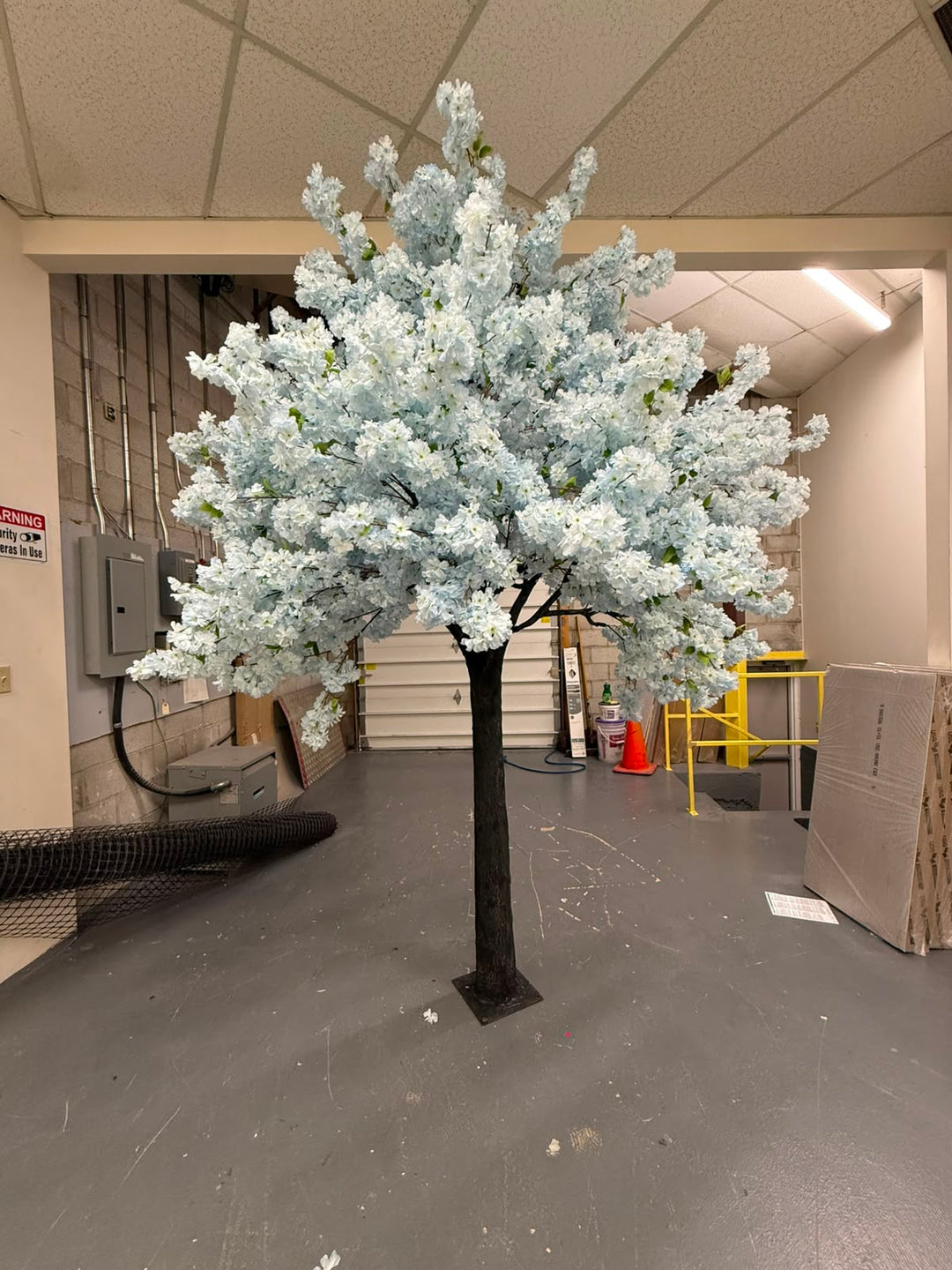 8ft Artificial Soft Blue Cherry Blossom Tree