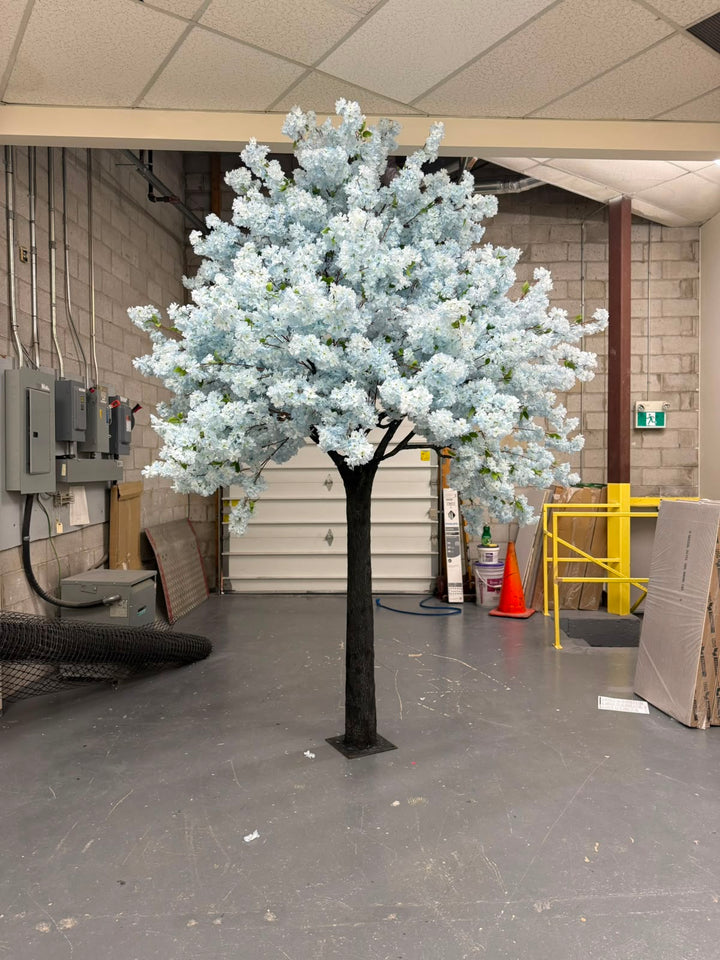 8ft Artificial Soft Blue Cherry Blossom Tree