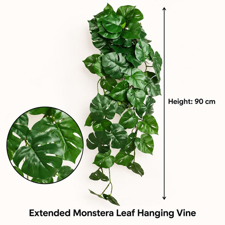 Artificial Extended Monstera Leaf  Hanging Vine_  90 cm
