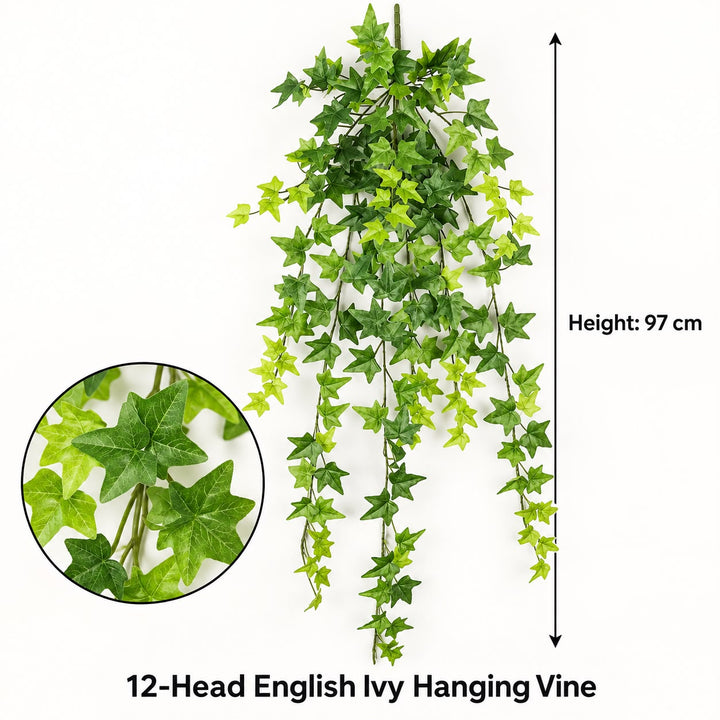 Artificial 12 Head English Ivy  Hanging Vine_ 97 cm