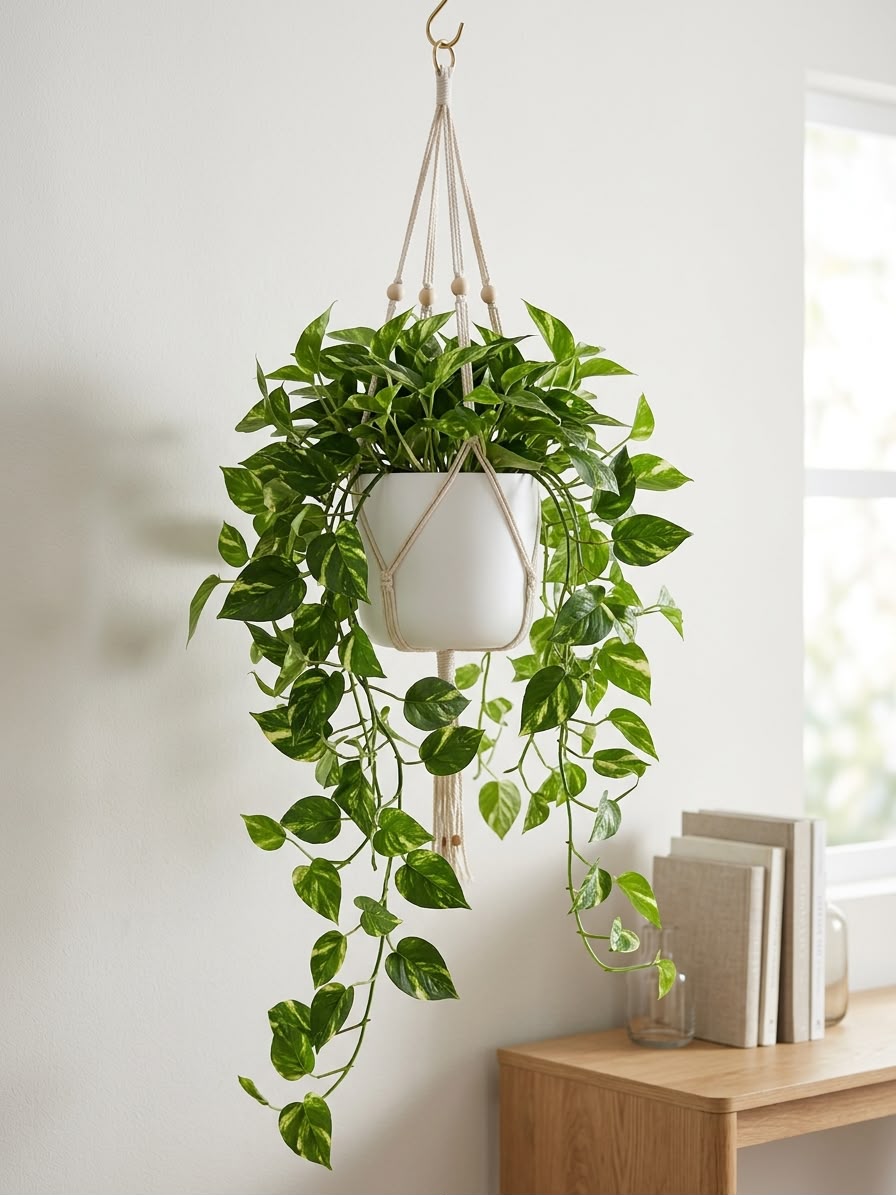 Artificial 9 Branch Yellow Green Pothos  Hanging Vine_ 100 cm