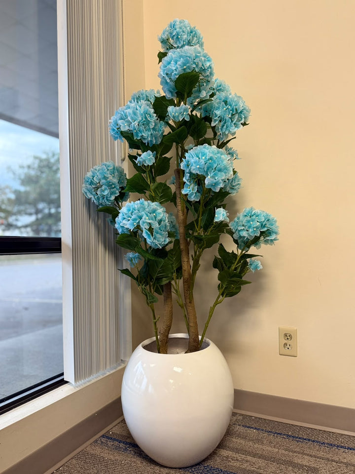 Artificial Light Blue Hydrangea Flower Plant _5ft