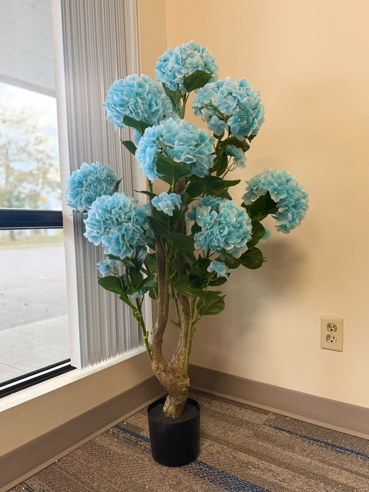 Artificial Light Blue Hydrangea Flower Plant _4ft