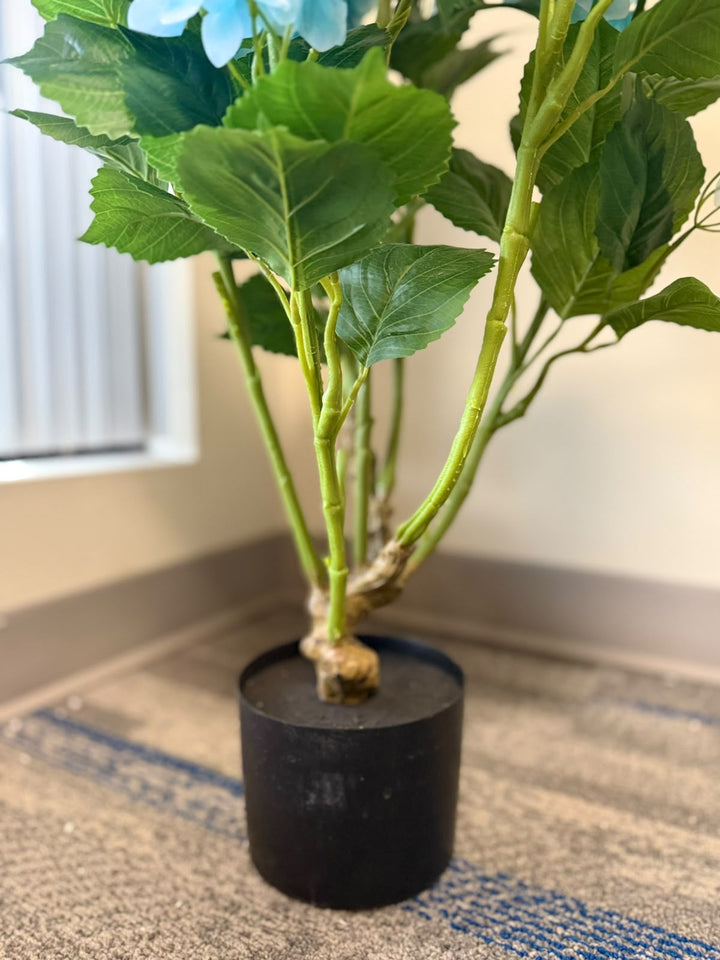 Artificial Light Blue Hydrangea Flower Plant _3ft
