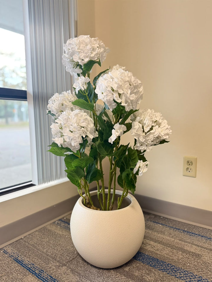 Artificial White Hydrangea Flower Plant _3ft