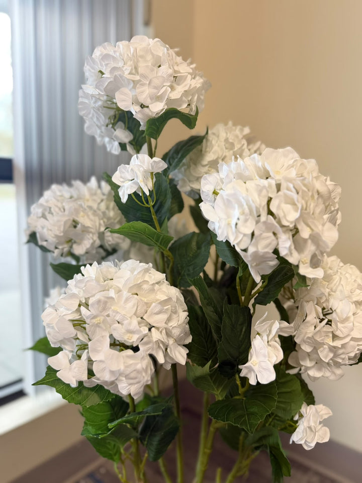 Artificial White Hydrangea Flower Plant _3ft