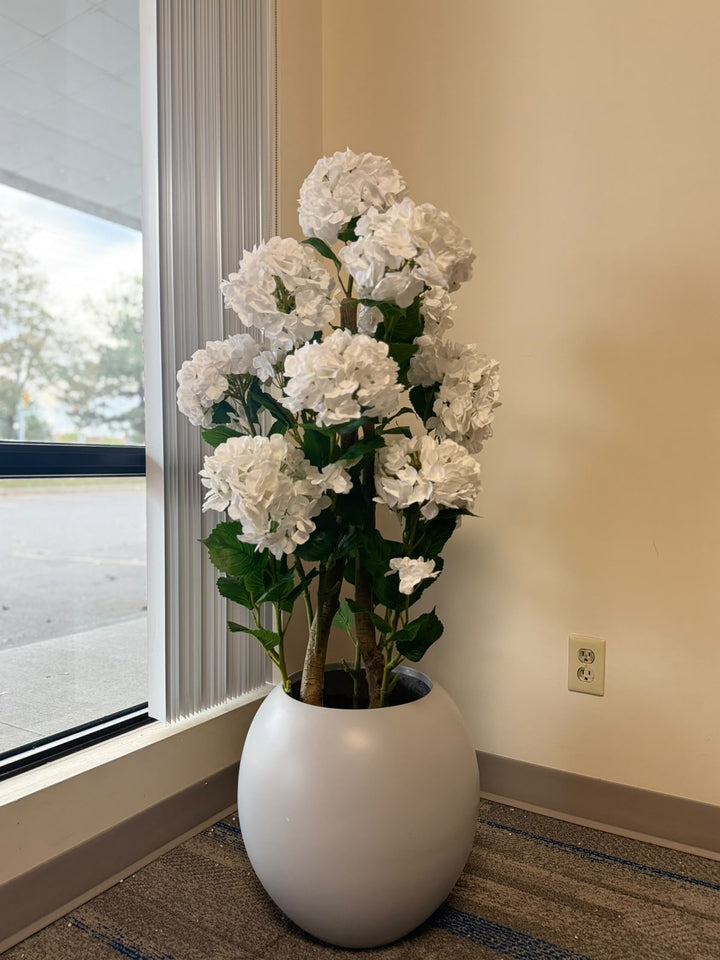 Artificial White Hydrangea Flower Plant _4ft