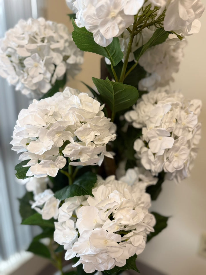 Artificial White Hydrangea Flower Plant _4ft