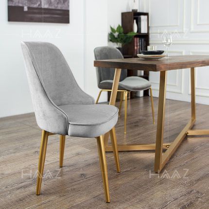 Modern Light Grey Velvet dinning chair