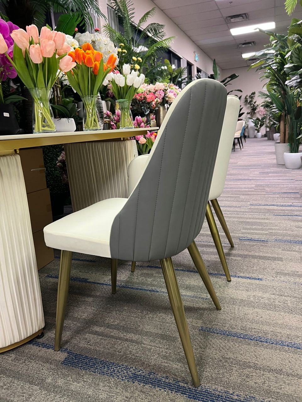 Modern Upholstered Grey Dining Chair