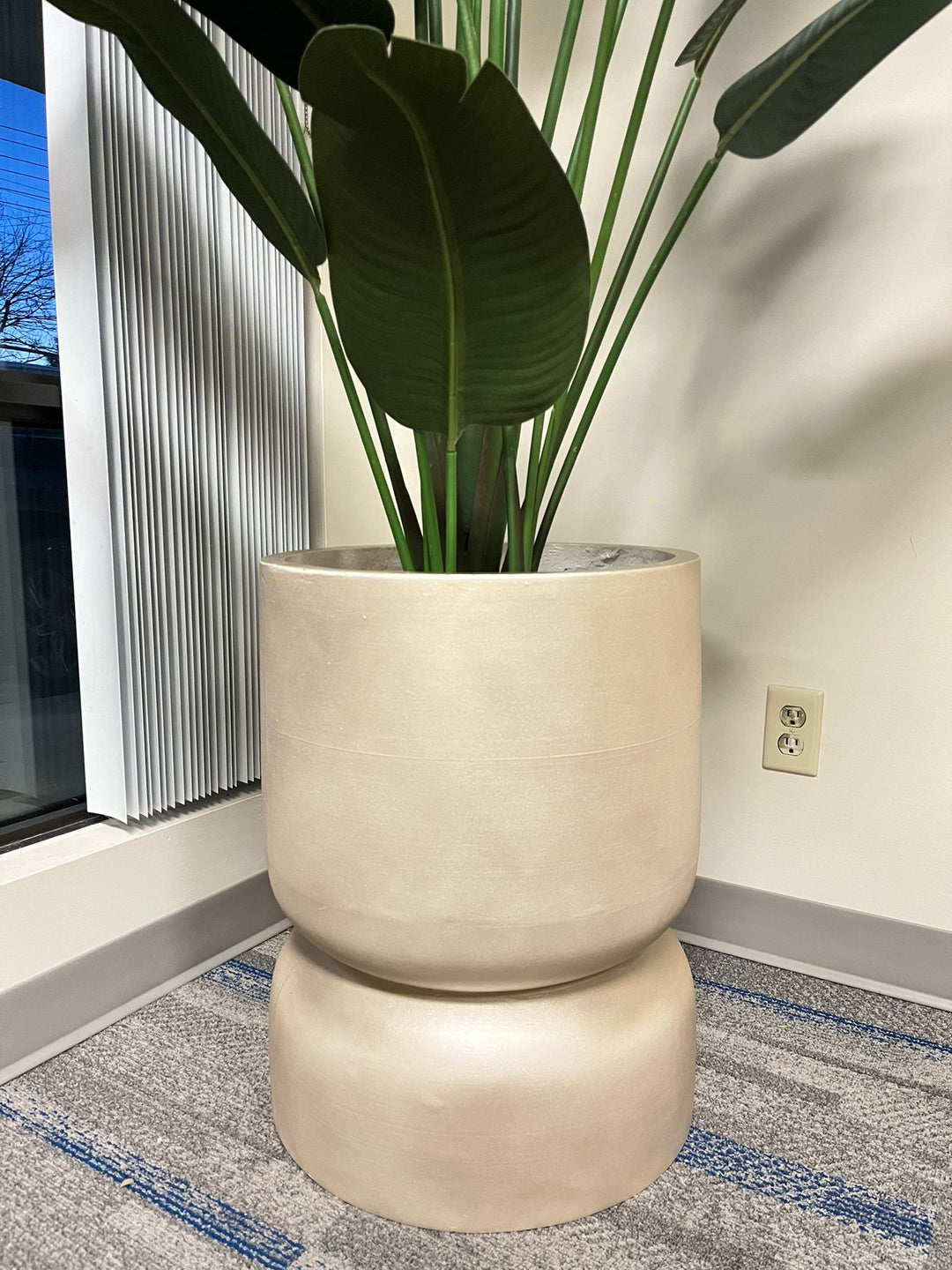 Sleek Stacked Cement Planter