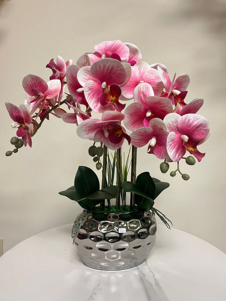 Pink Orchid (silver vase)