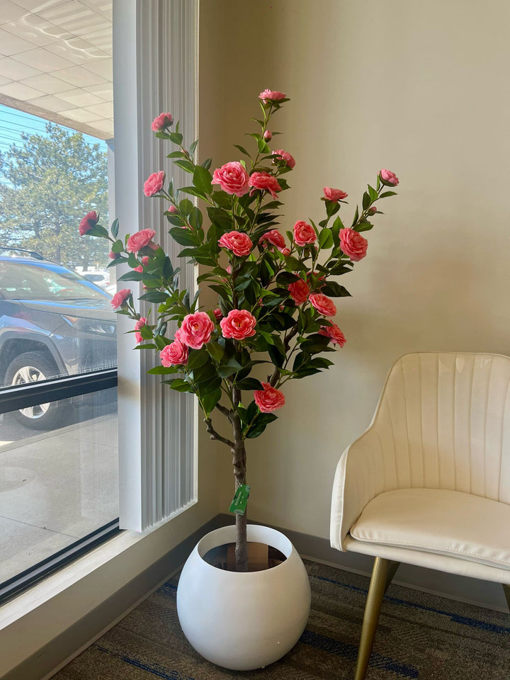 Artificial Camellia Flower Tree - Pink 5.3' (160 cm)