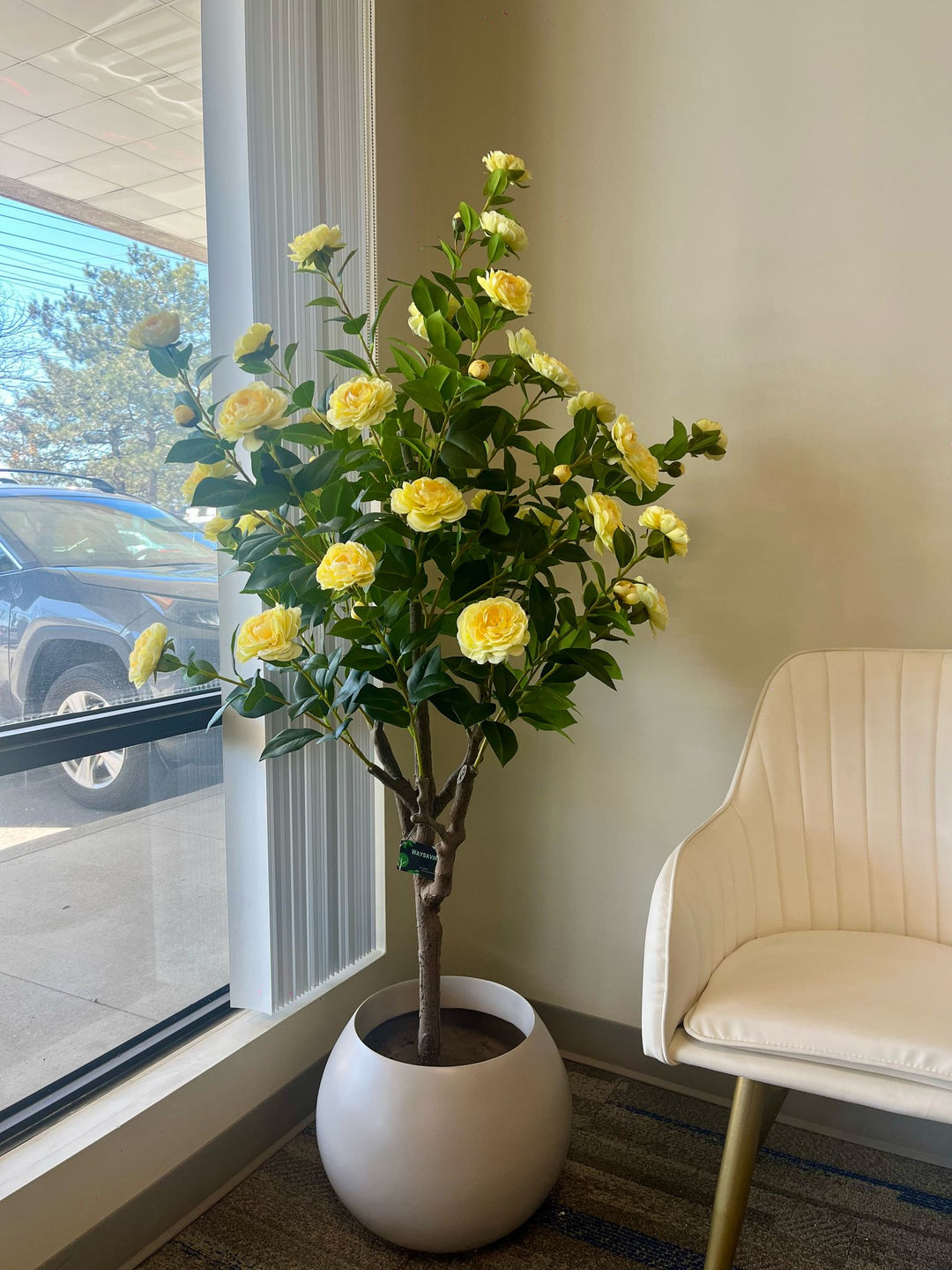 Artificial Camellia Flower Tree - Yellow 5.3' (160 cm)