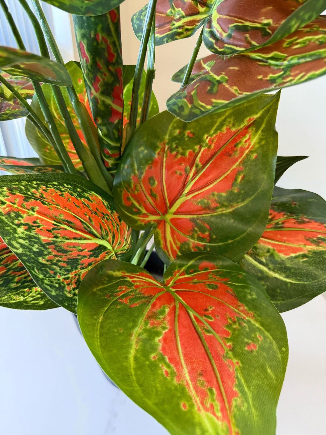Artificial Red Aglaonema Desk Plant