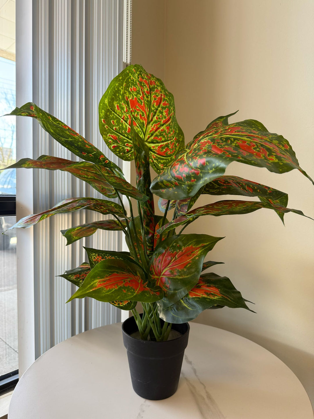 Artificial Red Aglaonema Desk Plant