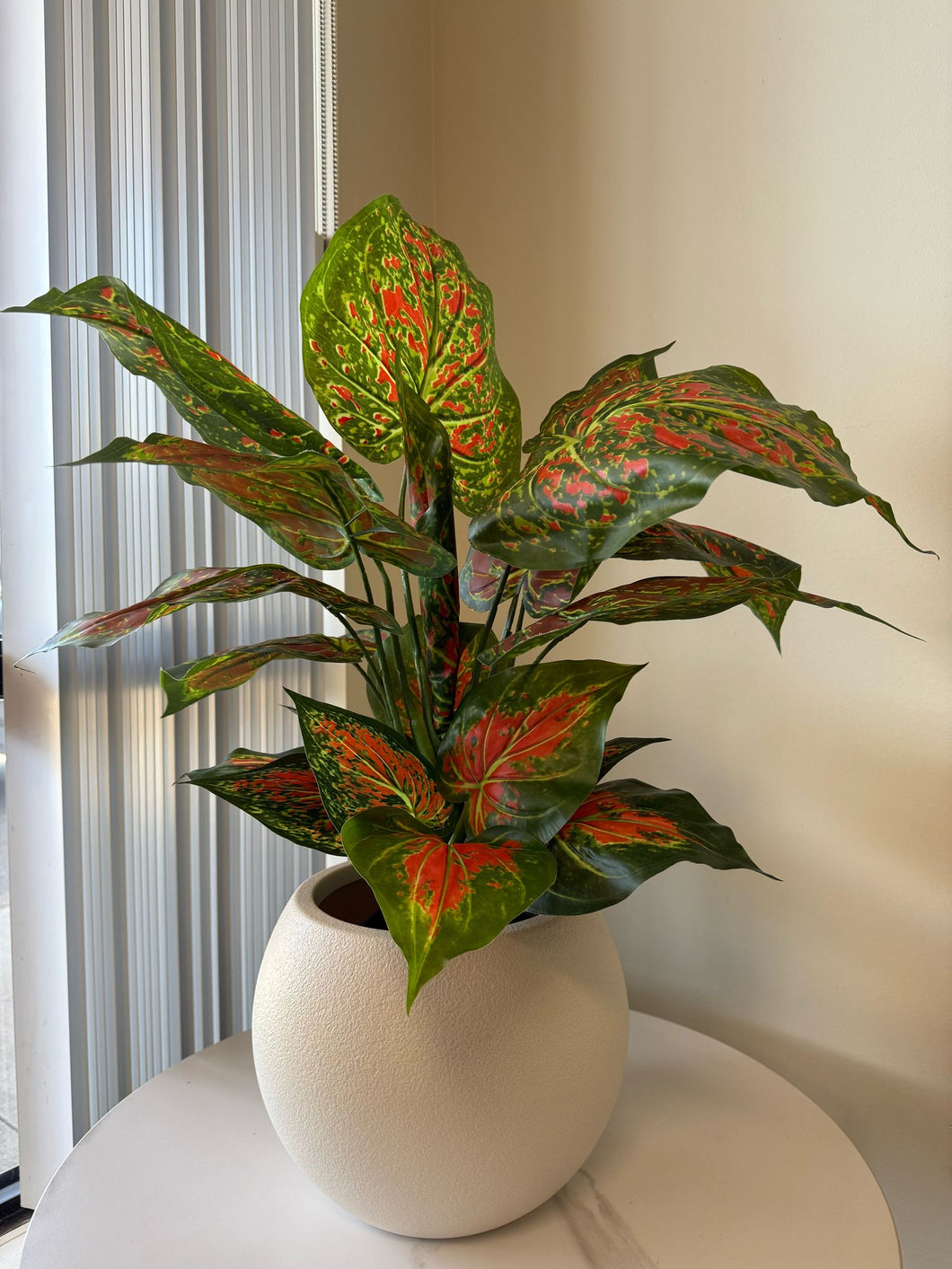 Artificial Red Aglaonema Desk Plant