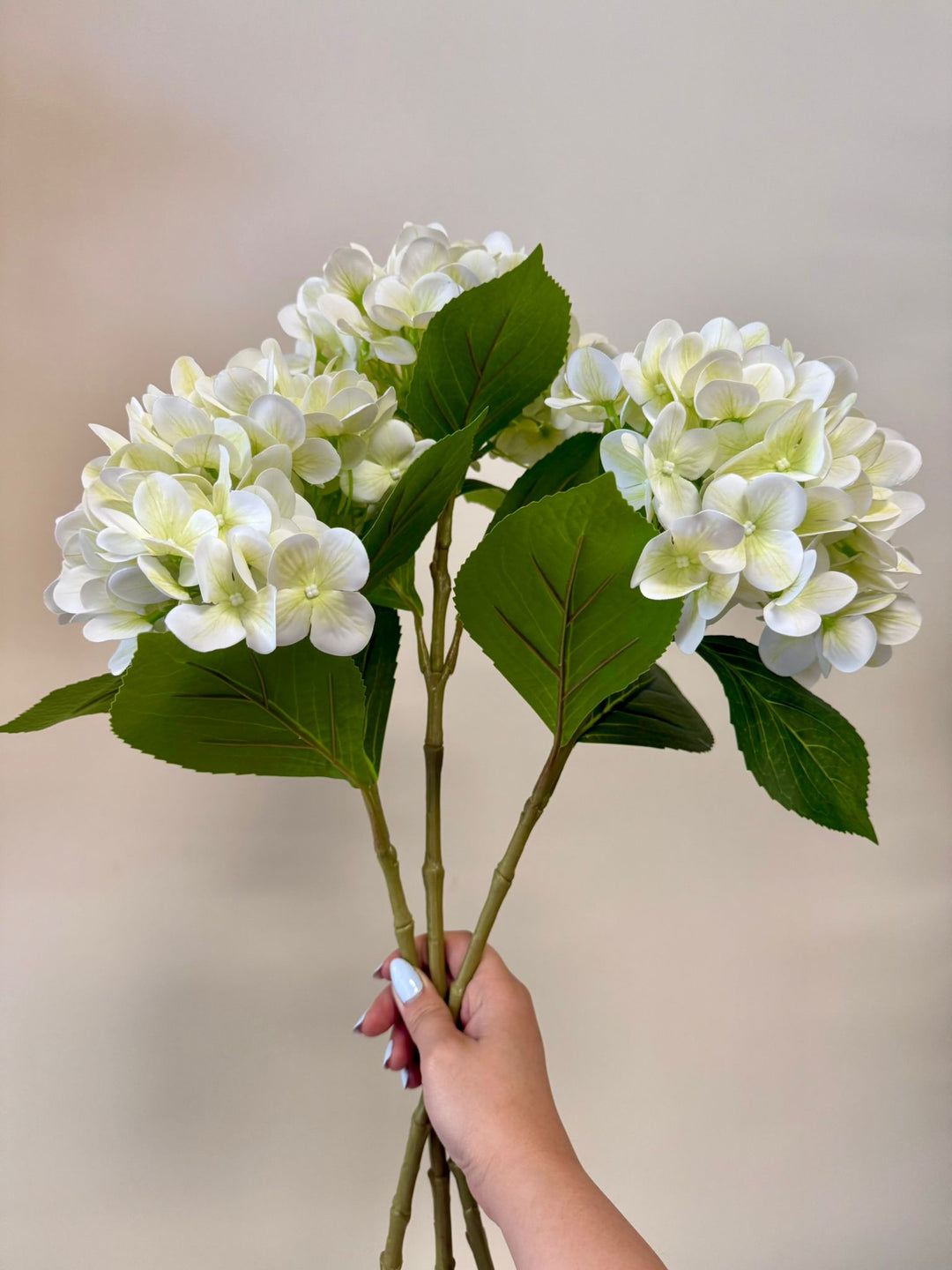 Artificial White Hydrangea Stems