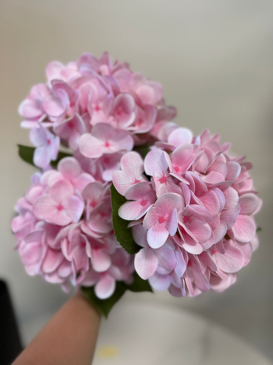 Artificial Light Pink Hydrangea Stems
