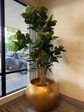 Load image into Gallery viewer, Big Round Black Fiberglass Planter (23&quot;H x 33&quot;W)

