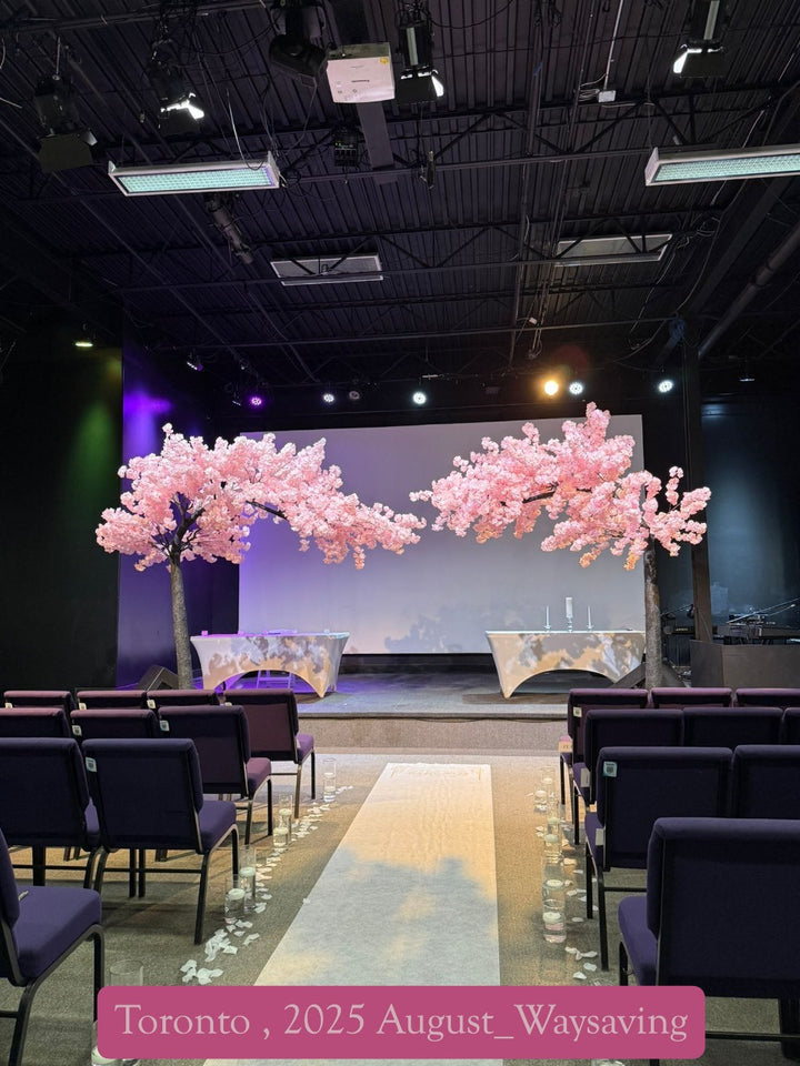 artificial cherry blossom arch for wedding stage décor in Toronto.