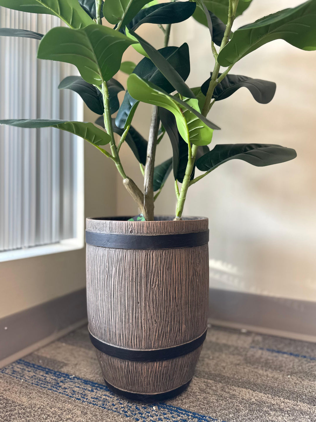 Rustic Wood Finish Cement Planters
