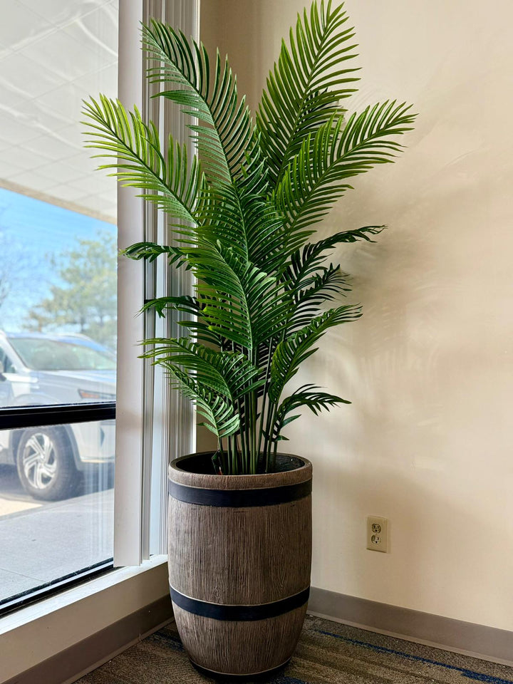 Rustic Wood Finish Cement Planters