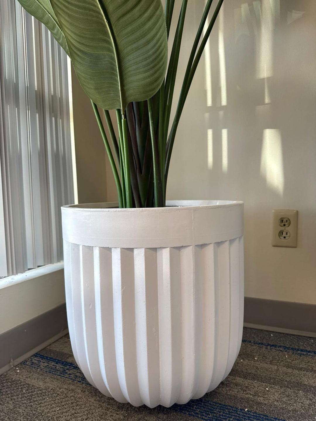 Modern Ribbed Cement Planter