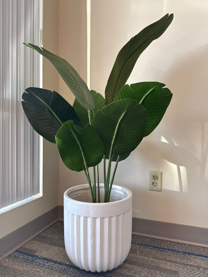 Modern Ribbed Cement Planter