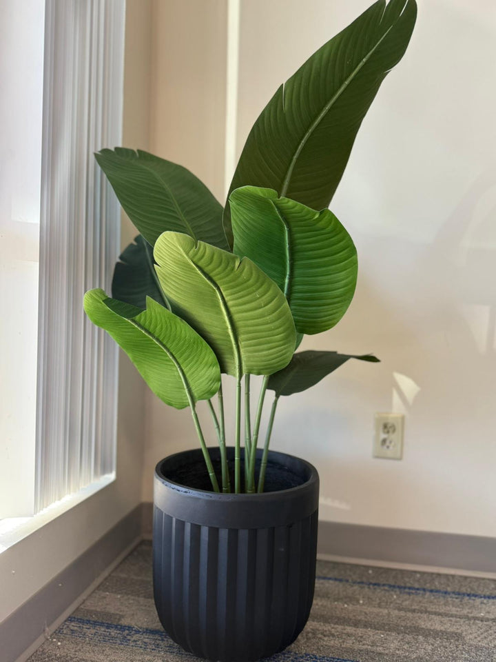 Classic Ribbed Cement Planters